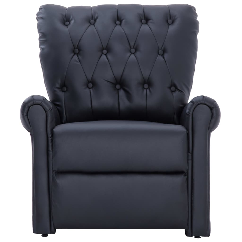 Reclining Chair Black Faux Leather