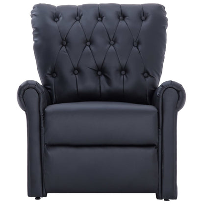 Reclining Chair Black Faux Leather
