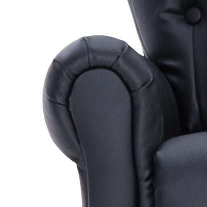 Reclining Chair Black Faux Leather