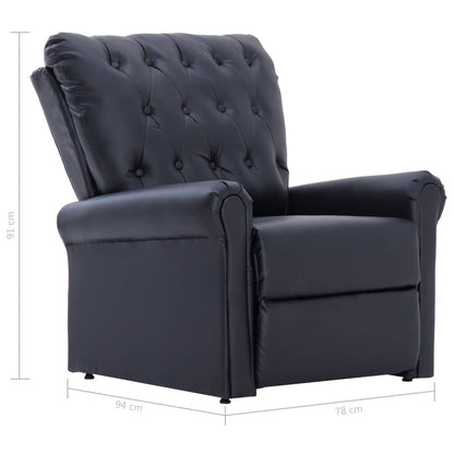 Reclining Chair Black Faux Leather