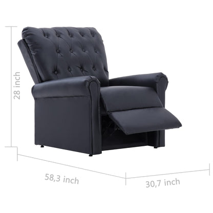 Reclining Chair Black Faux Leather