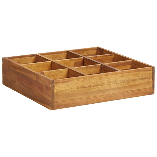 Garden Raised Bed | Natural wood | Solid acacia wood | 60x60x15 cm