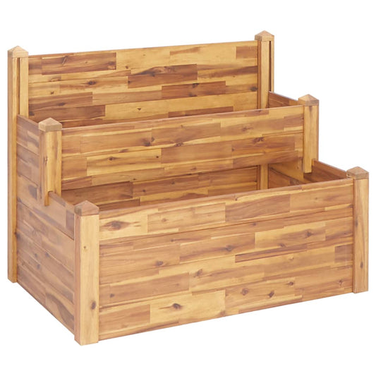 2-Tier Garden Planter 110x75x84 cm Solid Acacia Wood
