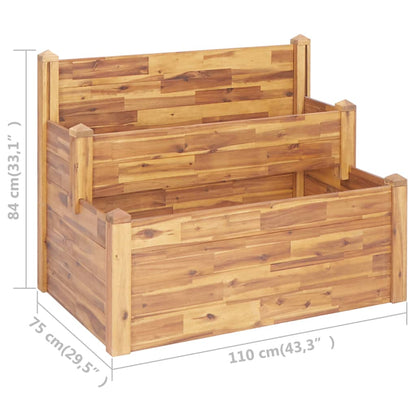 2-Tier Garden Planter 110x75x84 cm Solid Acacia Wood