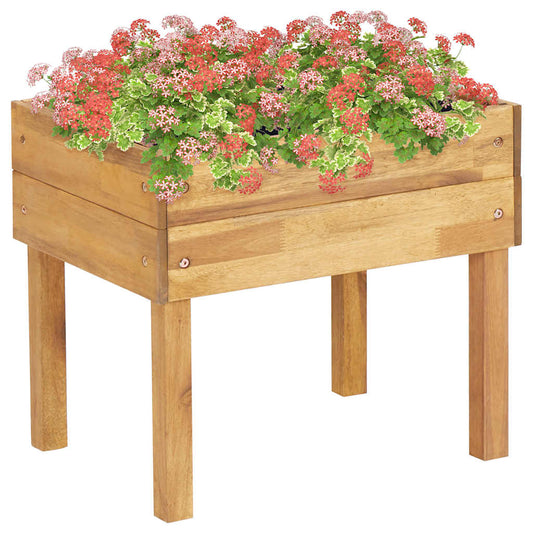 Garden Planter | Natural wood colour | Solid Acacia wood with PVC foil