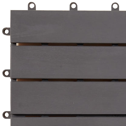 Decking Tile 10 pcs Grey 11.81 x 11.81 in Acacia Hardwood