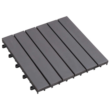 Decking Tile 10 pcs Grey 11.81 x 11.81 in Acacia Hardwood