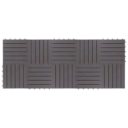 Decking Tile 10 pcs Grey 11.81 x 11.81 in Acacia Hardwood