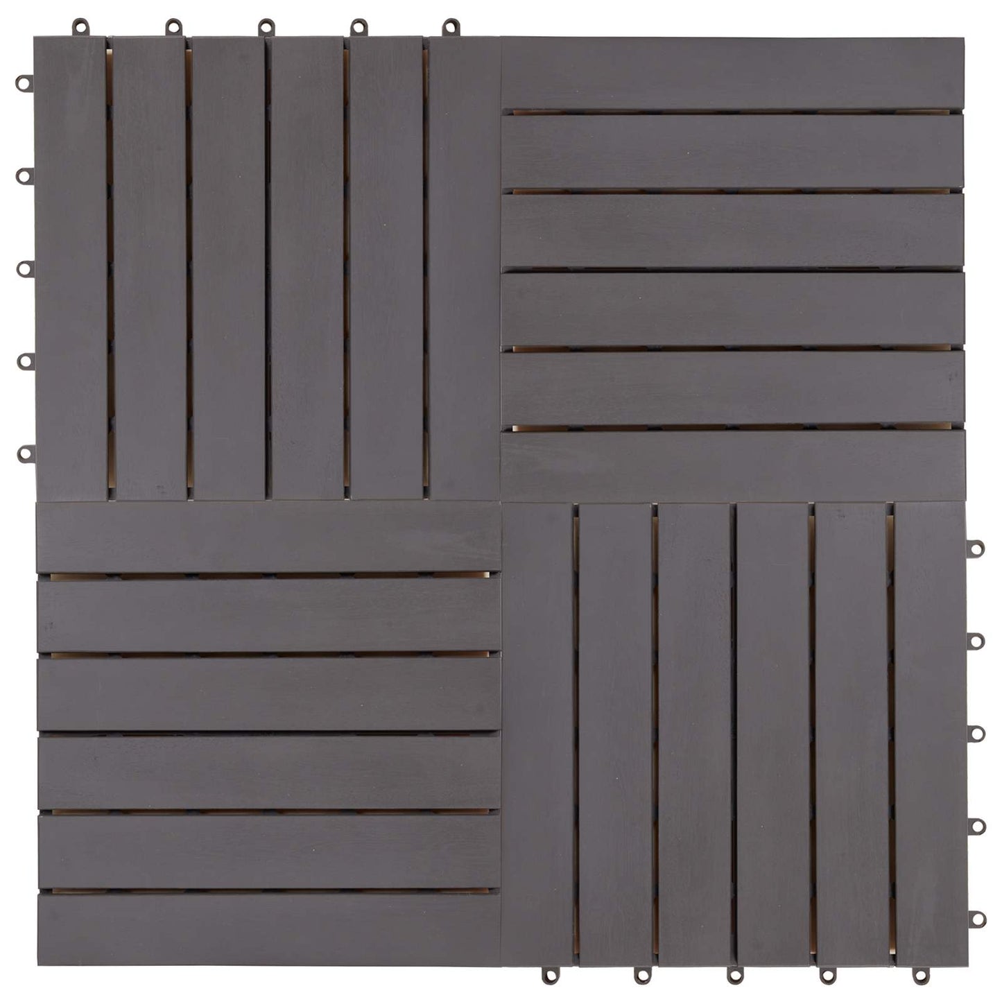 Decking Tile 10 pcs Grey 11.81 x 11.81 in Acacia Hardwood