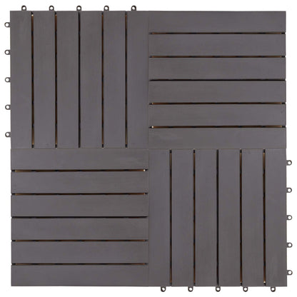 Decking Tile 10 pcs Grey 11.81 x 11.81 in Acacia Hardwood