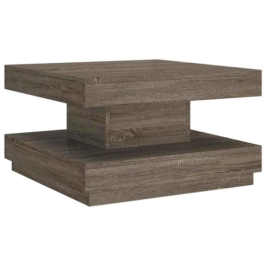 Coffee Table | Grey | MDF with veneer | 60x60x35 cm | Decorative Inlays