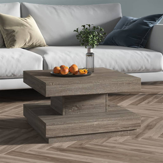 Coffee Table | Grey | MDF with veneer | 60x60x35 cm | Decorative Inlays