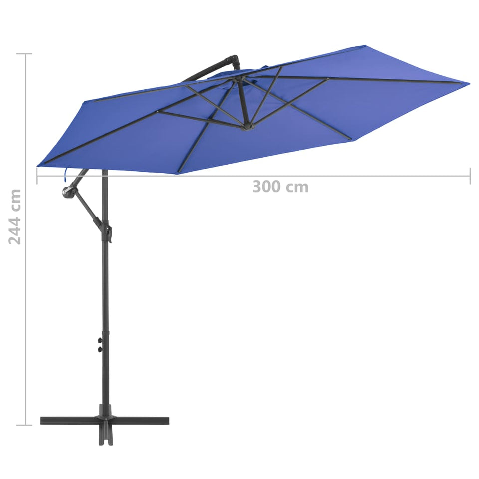 Cantilever Garden Parasol with Aluminium Pole 300 cm Blue