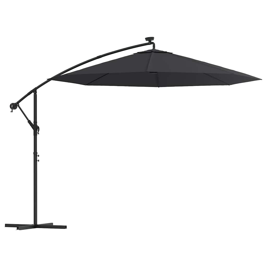 Cantilever Garden Parasol | Black | Polyester fabric, steel pole | Large