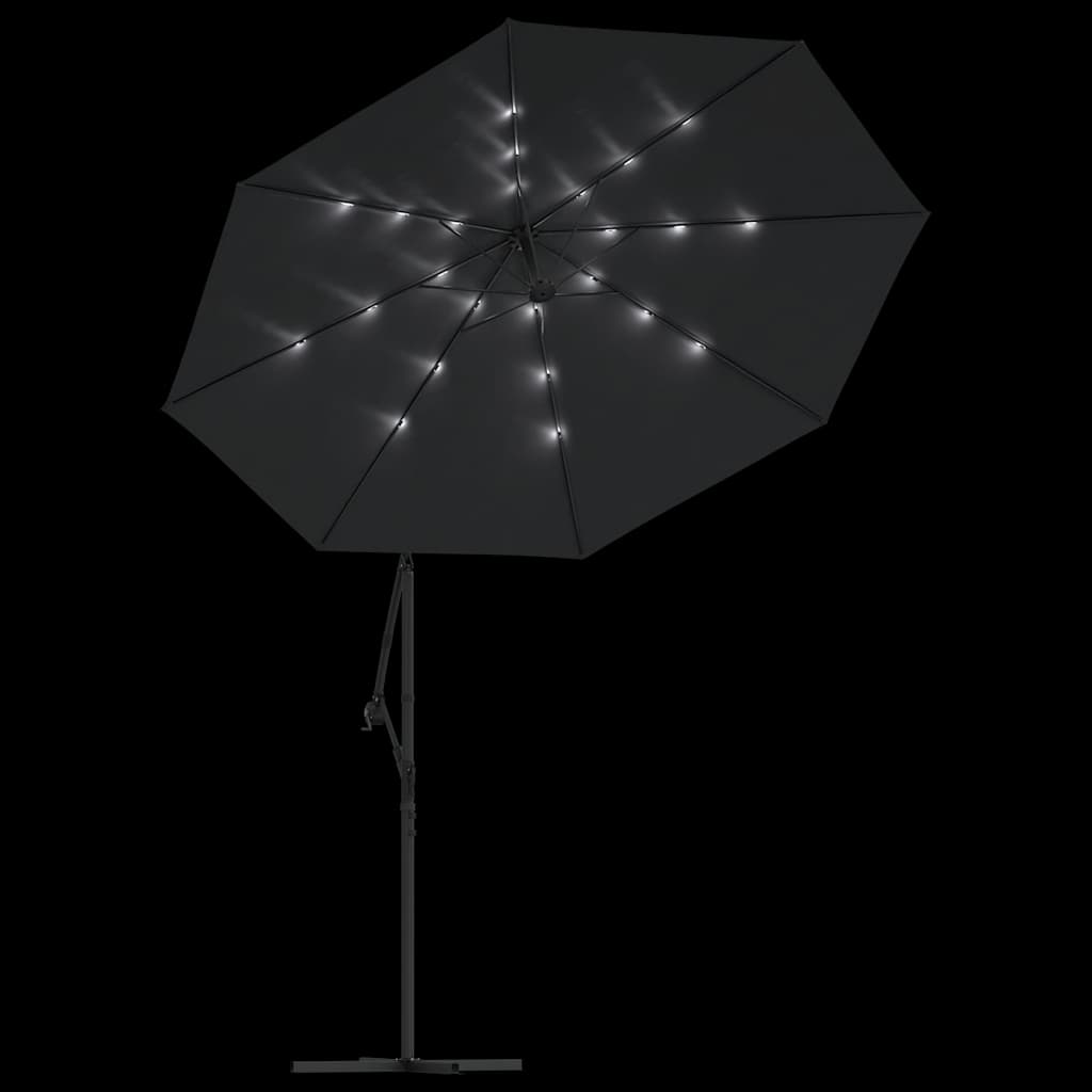 Cantilever Garden Parasol | Black | Polyester fabric, steel pole | Large