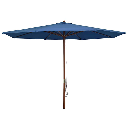 Garden Parasol with Wooden Pole 350 cm Blue