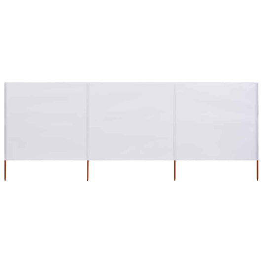 3-panel Wind Screen Fabric 400x80 cm Sand White