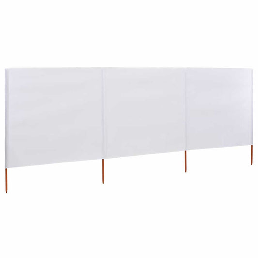 3-panel Wind Screen Fabric 400x80 cm Sand White
