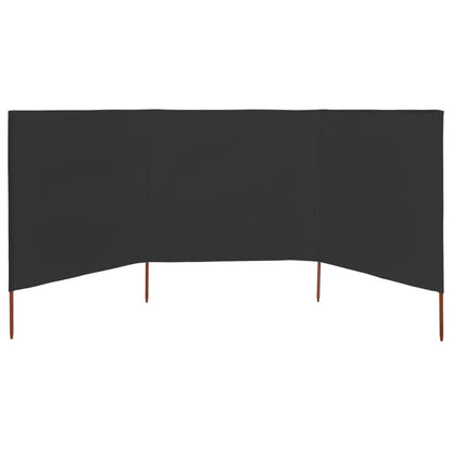 3-panel Wind Screen Fabric 400x80 cm Anthracite