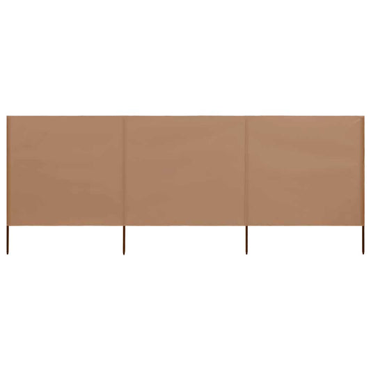 3-panel Wind Screen Fabric 400x80 cm Taupe