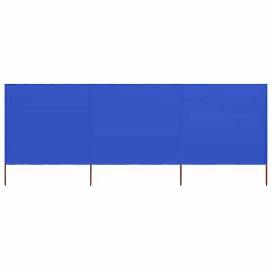 3-panel Wind Screen Fabric 400x120 cm Azure Blue