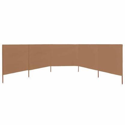 5-panel Wind Screen Fabric 600x80 cm Taupe