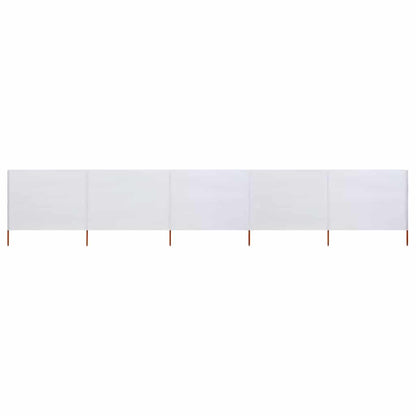 5-panel Wind Screen Fabric 600x120 cm Sand White