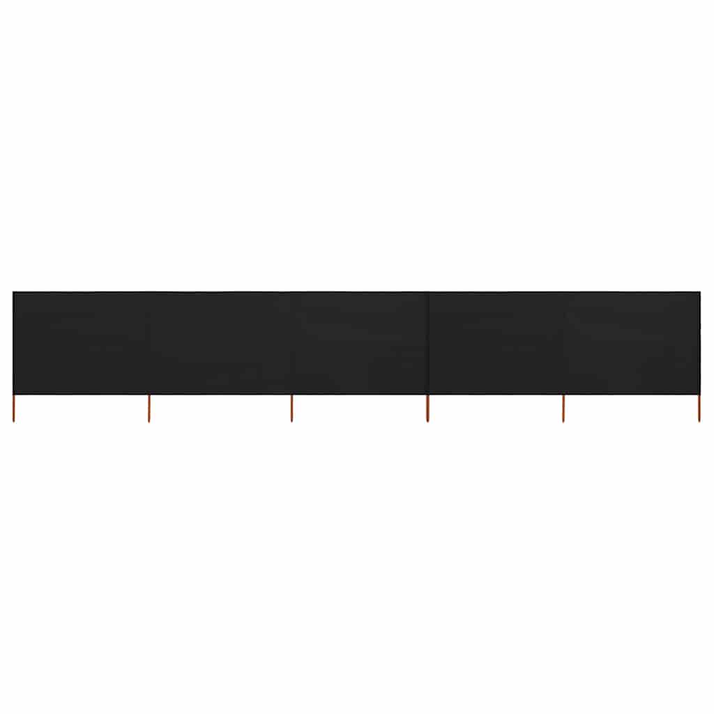 5-panel Wind Screen Fabric 600x120 cm Black