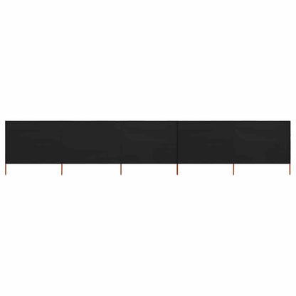 5-panel Wind Screen Fabric 600x120 cm Black