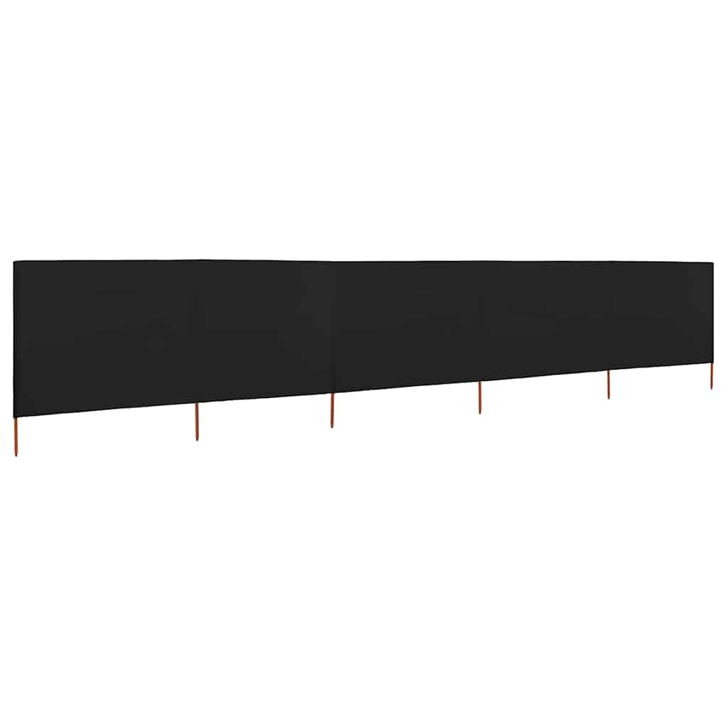 5-panel Wind Screen Fabric 600x120 cm Black