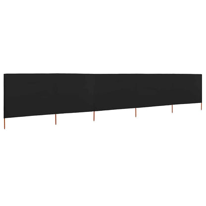 5-panel Wind Screen Fabric 600x120 cm Black