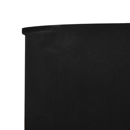 5-panel Wind Screen Fabric 600x120 cm Black