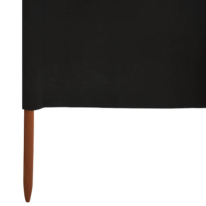 5-panel Wind Screen Fabric 600x120 cm Black