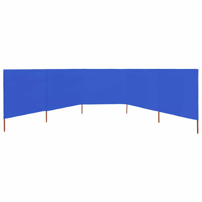 5-panel Wind Screen Fabric 600x160 cm Azure Blue