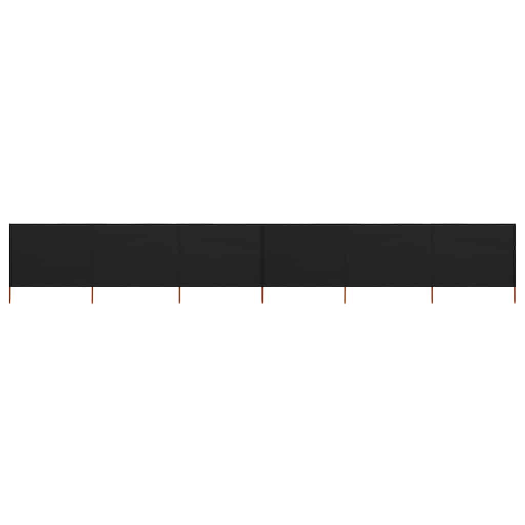 6-panel Wind Screen Fabric 800x120 cm Black
