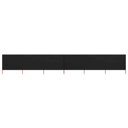 6-panel Wind Screen Fabric 800x120 cm Black