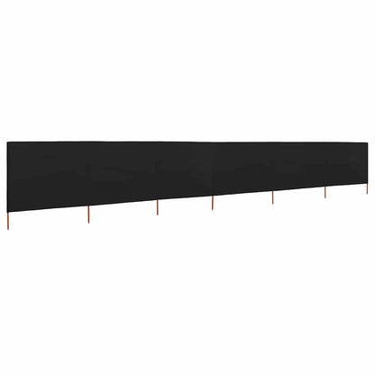 6-panel Wind Screen Fabric 800x120 cm Black