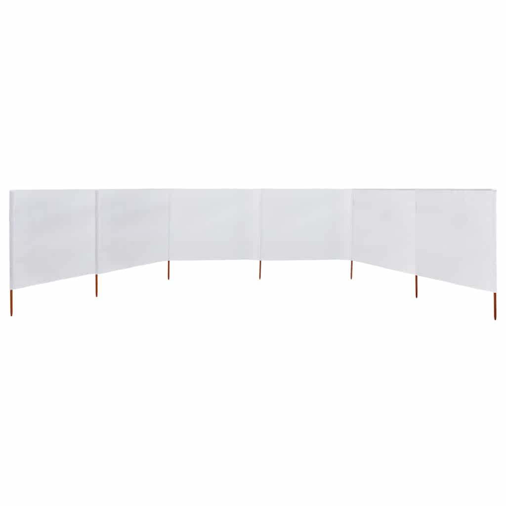6-panel Wind Screen Fabric 800x160 cm Sand White