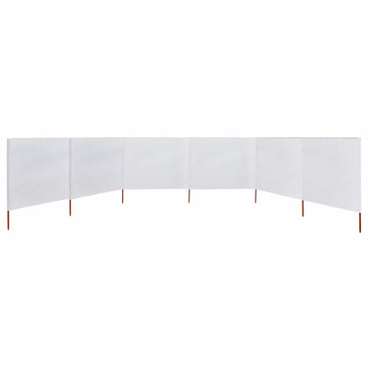 6-panel Wind Screen Fabric 800x160 cm Sand White