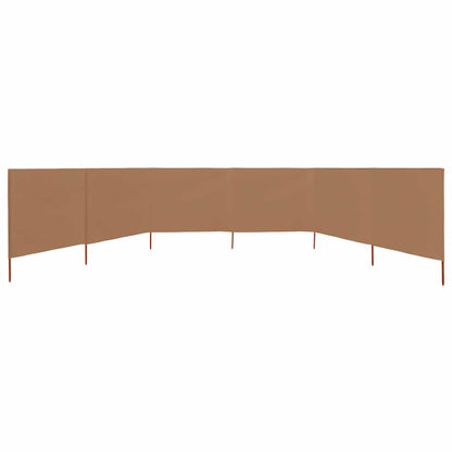 6-panel Wind Screen Fabric 800x160 cm Taupe