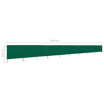 9-panel Wind Screen Fabric 1200x80 cm Green