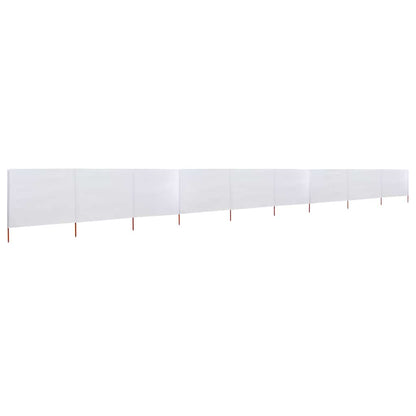 9-panel Wind Screen Fabric 1200x120 cm Sand White