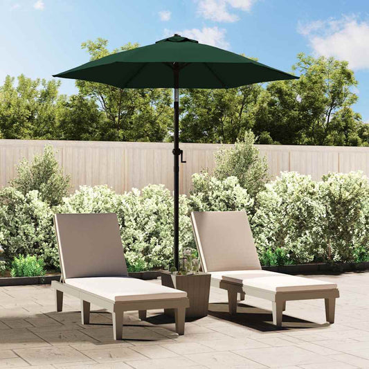 Garden Parasol | Green and dark grey | Polyester and Aluminium