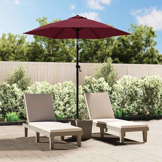 Garden Parasol | Burgundy and dark grey | 100% polyester, aluminium
