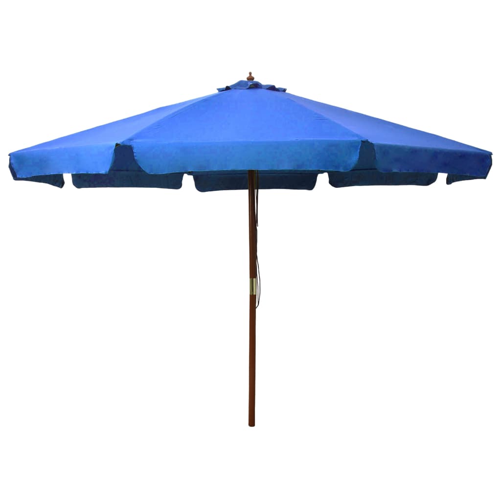 Garden Parasol Azure Polyester, Laminated bamboo, Hardwood Large