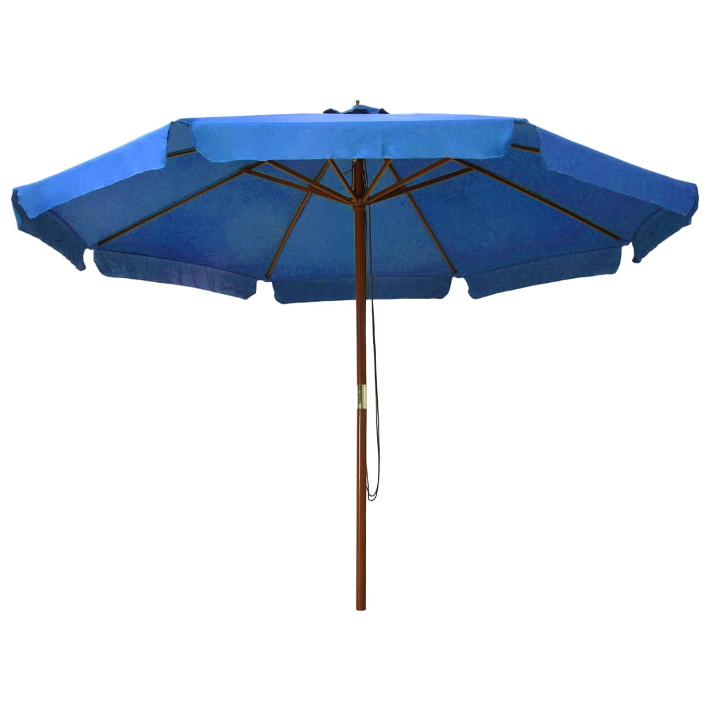 Garden Parasol Azure Polyester, Laminated bamboo, Hardwood Large