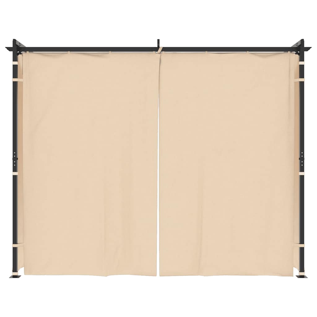 vidaXL Gazebo with Curtains 9.8'x9.8' Cream Steel