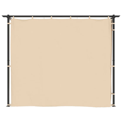 vidaXL Gazebo with Curtains 9.8'x9.8' Cream Steel