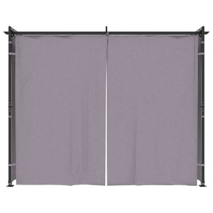 Gazebo with Curtains 3x3 m Anthracite Steel