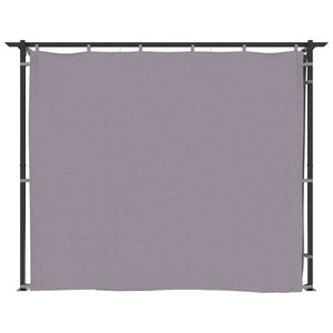 Gazebo with Curtains 3x3 m Anthracite Steel